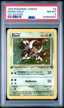 1999 POKEMON JUNGLE 1ST EDITION #9 PINSIR-HOLO PSA 8 - Image 1
