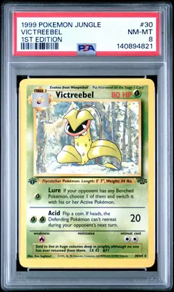 1999 POKEMON JUNGLE 1ST EDITION #30 VICTREEBEL PSA 8 - Image 1