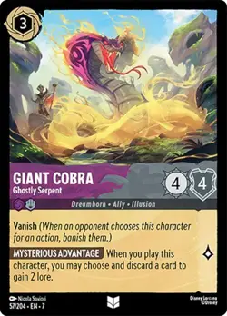 Giant Cobra Ghostly Serpent 57/204 Disney Lorcana Archazia's Island Non-Foil - Image 1