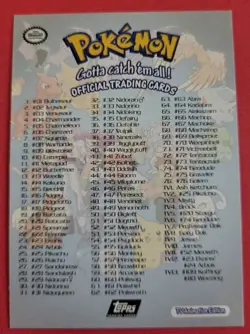 Topps Pokemon Checklist Series 1 HOLO/FOIL CARD - TV Animation, NM Edition, 1999 - Image 3