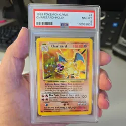 1999 POKEMON GAME #4 CHARIZARD-HOLO Base Set 4/102 PSA 8 NM-MT - Image 1
