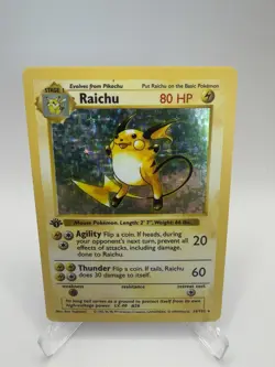 Raichu 14/102 1st Edition Holo Rare Base Set - Pokemon Card WOTC - Image 1