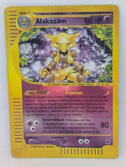 Alakazam 001/165 Expedition Base Set Reverse Holo Rare Pokemon TCG Nintendo MP - Image 1