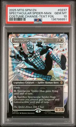 2025 MTG MARVEL'S SPIDER-MAN BORDERLESS-TEXTURED SPECTACULAR SPIDER-MAN PSA 10 - Image 1