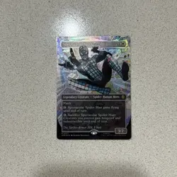 Spectacular Spider-Man 0237 Borderless Textured Foil Marvel MTG Rare Magic Card - Image 1