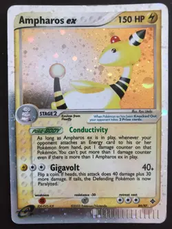Ampharos ex 89/97 EX Dragon set 2003 Pokemon holo rare card MP - Image 1