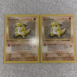 Sandshrew 1st Edition - BLACK & GRAY STAMP - Base Set Shadowless 62/102 Card - Image 2