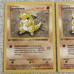 Sandshrew 1st Edition - BLACK & GRAY STAMP - Base Set Shadowless 62/102 Card - Image 3