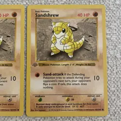 Sandshrew 1st Edition - BLACK & GRAY STAMP - Base Set Shadowless 62/102 Card - Image 4