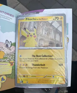 Pokemon x Natural History Museum Pikachu Jumbo Promo Card + Leaflet - Image 1