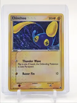 CHINCHOU 2005 POKEMON EX UNSEEN FORCES STAMP HOLO 52/115 Q0847 - Image 1