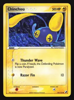Chinchou 52/115 Unseen Forces STAMPED Reverse Holo Pokemon Card - Image 1
