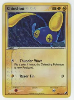 2005 Pokemon EX Unseen Forces Chinchou Reverse Holo #52 A1 Wear - Image 1