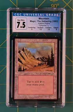 Arabian Nights MOUNTAIN CGC 7.5 Magic The Gathering MTG - Image 1