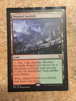 Wooded Foothills Khans of Tarkir Land Magic the Gathering 249/269 R 2014 De Ro - Image 1