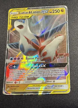 Pokemon TCG Latias and Latios Tag Team GX 113/181 Heavily Played / Damaged - Image 1