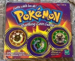 1999 Hasbro Pokemon Battle Gold Coin Game Nintendo Golem Caterpie Pinsir - Image 3