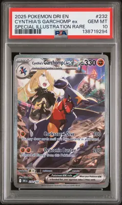 2025 POKEMON DRI EN-DESTINED RIVALS #232 CYNTHIA'S GARCHOMP EX PSA 10 - Image 1