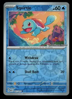 2023 Pokemon 151 MEW EN 007/165 SQUIRTLE Pokemon Center Promo Reverse Holo - Image 1