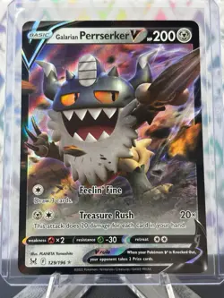 Pokemon TCG Galarian Perrserker V Lost Origin 129/196 Holo Ultra Rare Nm - Image 1