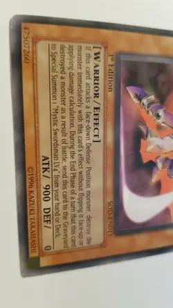 Yugioh! Mystic Swordsman LV2 SOD-EN011 SILVER Rare - 1st. FREE SHIP and BONUS - Image 3