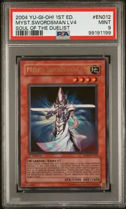 PSA 9 Yu-Gi-Oh! 2004 Mystic Swordman SOD-EN007 Ultra Rare Yugioh [PSA] - Image 1