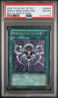 2004 YU-GI-OH! RDS-RISE OF DESTINY #EN045 MONSTER REINCARNATION PSA 8 - Image 1