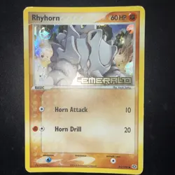 Pokemon Card - Rhyhorn Emerald 62/106 Reverse Holo Stamped - Image 1