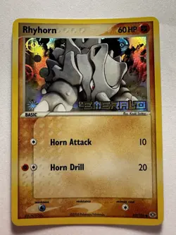 Pokemon Card Rhyhorn 62/106 Reverse Holo Stamp EX Emerald 2005 ENG NEAR MINT - Image 2