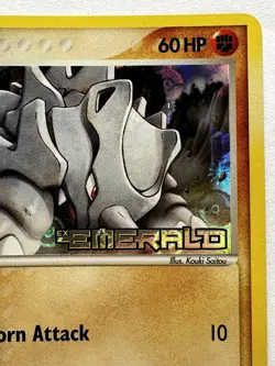 Pokemon Card Rhyhorn 62/106 Reverse Holo Stamp EX Emerald 2005 ENG NEAR MINT - Image 4