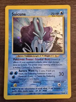 Pokemon TCG Suicune Holo Rare Card 14/64 Neo Revelation LP - Image 1