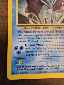 Pokemon TCG Suicune Holo Rare Card 14/64 Neo Revelation LP - Image 5