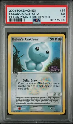 2006 Pokemon EX Holon Phantoms HOLON'S CASTFORM 44/110 Card Reverse Holo PSA 5 - Image 1