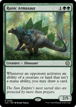 Runic Armasaur R Commander: The Lost Caverns of Ixalan Creature Dinosaur 256 - Image 1