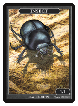 Insect 1/1 Black Token Artist David Martin MTG Magic Token Givememana - Image 1