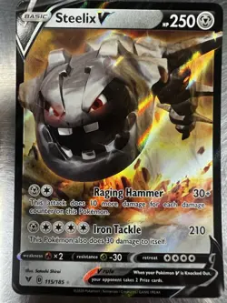 Steelix V 115/185 Vivid Voltage Ultra Rare Holo Pokemon TCG Card - Image 1