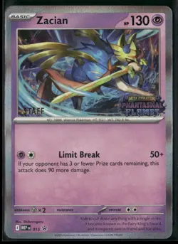 Zacian MEP 015 STAFF - Pokemon TCG Phantasmal Flames 2025 Promo NM - Image 1
