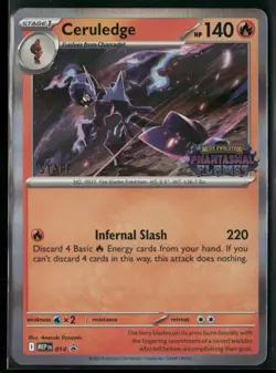 Ceruledge MEP 014 STAFF - Pokemon TCG Phantasmal Flames 2025 Promo NM - Image 1