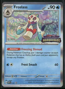 Pokemon TCG Froslass SVP 117 Twilight Masquerade Pre Release Promo STAFF - Image 1