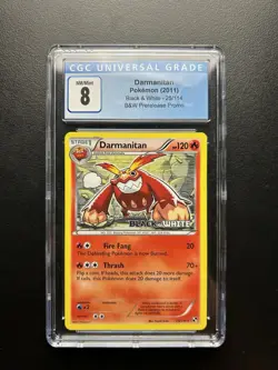 Darmanitan 25/114 Promo Black & White Prerelease CGC 8 NM/Mint Pokemon TCG - Image 1