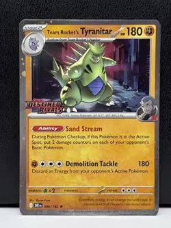 Pokemon TCG: Team Rocket's Tyranitar 096/182 Destined Rivals STAMPED NM - Image 1