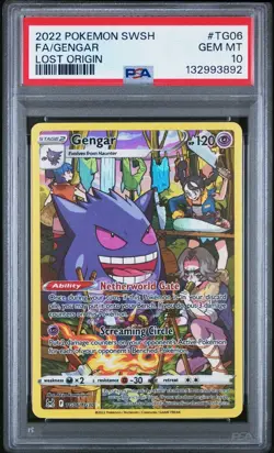 2022 POKEMON SWORD & SHIELD LOST ORIGIN #TG06 FA/GENGAR LOST ORIGIN PSA 10 - Image 1