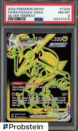 2022 Pokemon SWSH Silver Tempest #TG29 FA Rayquaza VMAX PSA 8 NM-MT - Image 1