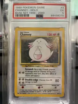 PSA 5 - Pokemon Base Set Chansey - 4th Print - 1999-2000 - Uk print - POP 4 - Image 1
