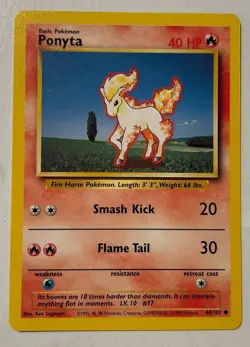 1995 Pokemon Ponyta 60/102 Base Set Mint NP - Image 1
