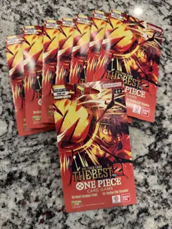 One Piece The Best Vol 2 Premium Booster PRB-02 Sleeved Booster Pack Lot Of 8 - Image 1