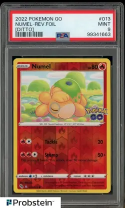 2022 Pokemon Go TCG #013 Numel Ditto Reverse Foil Psa 9 MINT - Image 1