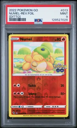 2022 POKEMON GO [DITTO] #013 NUMEL-REVERSE FOIL PSA 9 - Image 1