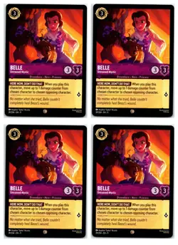 #39 Belle - Untrained Mystic Common Amethyst PLAYSET x4 2025 Lorcana Fabled 4x - Image 1