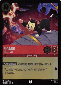 Figaro Tuxedo Cat Foil 133/204 Reign of Jafar Disney Lorcana - Image 1